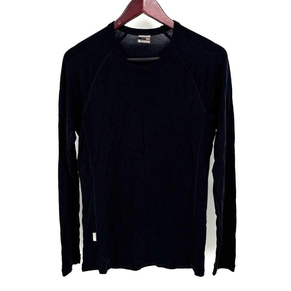 Icebreaker Bodyfit 200 Shirt Mens Large Black Merino Wool Long Sleeve Base Layer